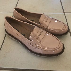 Clarks pale pink loafers size 8